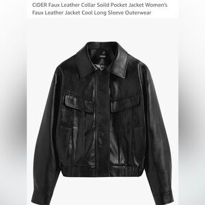 Cider Black Faux Leather Jacket